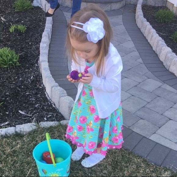 Girls Knit-Like Floral Dress - Picture 2 of 7